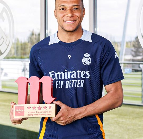 Real Madrid forward Kylian Mbappe posing for a photo. PHOTO/@realmadrid/X