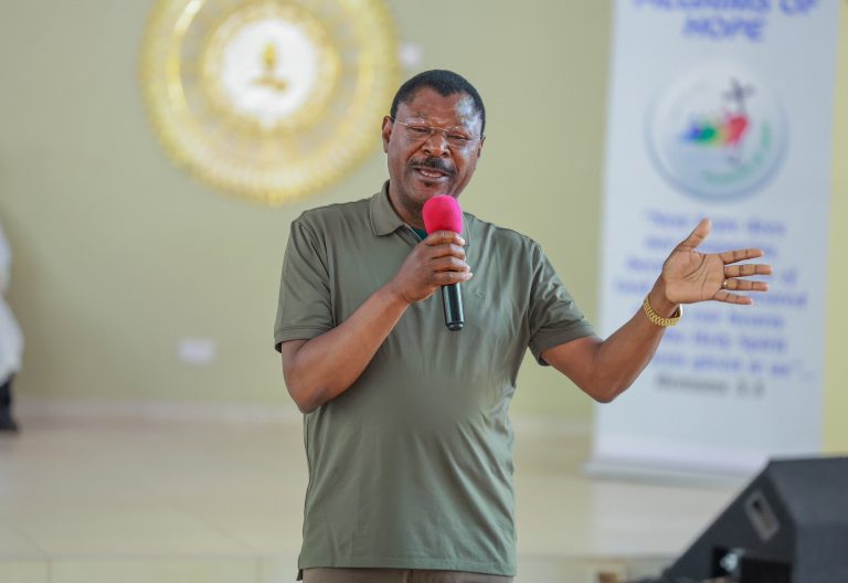 National Assembly Speaker Moses Wetang\'ula during a Sunday Holy Mass at Christ the King Cathedral in Bungoma on June 22, 2025. PHOTO/@HonWetangula/X