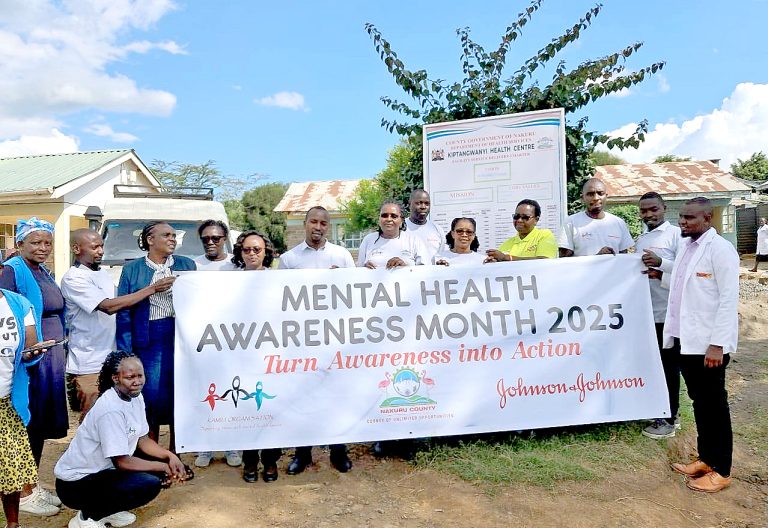 A Mental Health Awareness Month outreach event in Gilgil sub-county organised by Nakuru health officials. PHOTO/Nakuru County Government