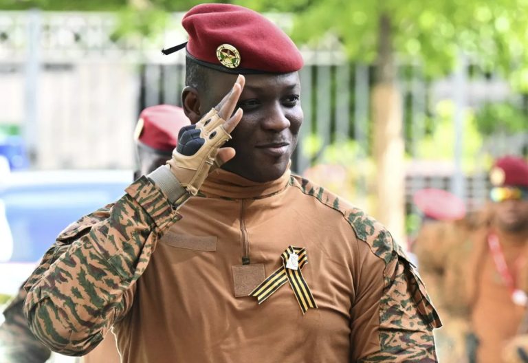 Burkina Faso interim President Ibrahim Traoré in Moscow, Russia, on May 9, 2025. PHOTO/AP