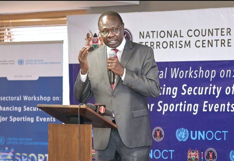 The Director of National Counter Terrorism Centre (NCTC)  Kibiego Kigen during a past  workshop . PHOTO/NCTC Kenya.
