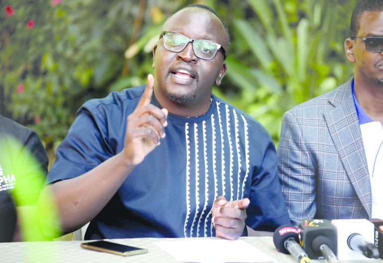 Chairman of Rural & Urban Private Hospitals Association of Kenya Brian Lishenga during a recent press briefing in Nairobi. PHOTO/Bernard Malonza 