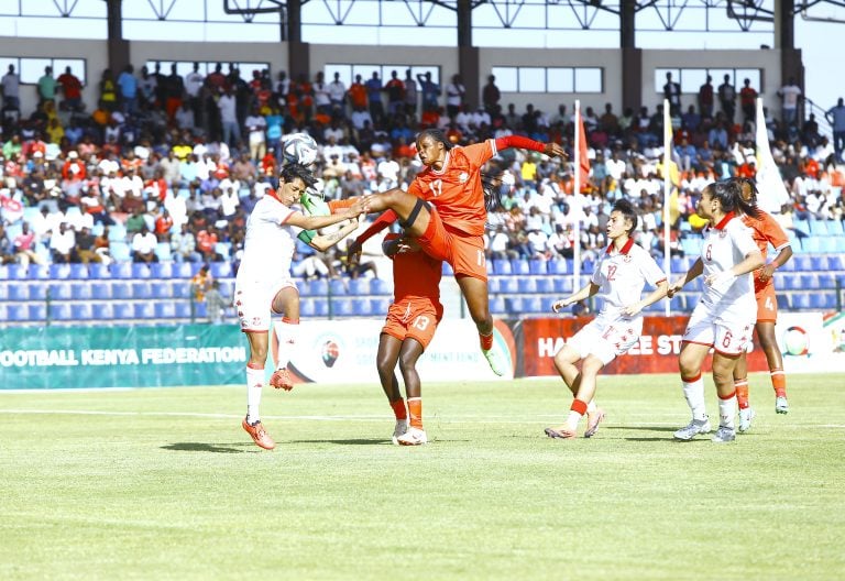 Corazon Aquino of Harambee Starlets attempts to score in a past WAFCON qualifiers match. PHOTO/Rodgers Ndegwa