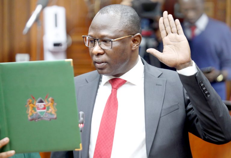 Erastus Edung Ethekon before the National Assembly’s Justice and Legal Affairs Committee when he was interviewed for the position of IEBC chairperson on March 25, 2025. PHOTO/Kenna Claude