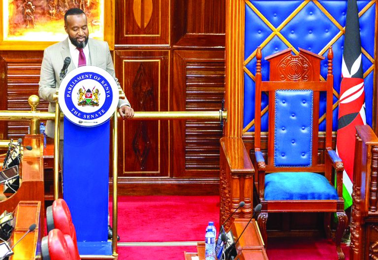 Mining, Blue Economy and Maritime Affairs Cabinet Secretary, Ali Hassan Joho when he appeared before the Senate last week. PHOTO/@HassanAliJoho/X