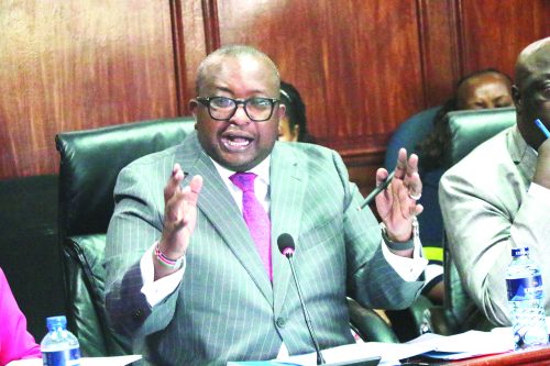 Housing PS Charles Hinga during a past appearance before the Public Accounts Committee of the National Assembly. PHOTO/ Kenna Claude 