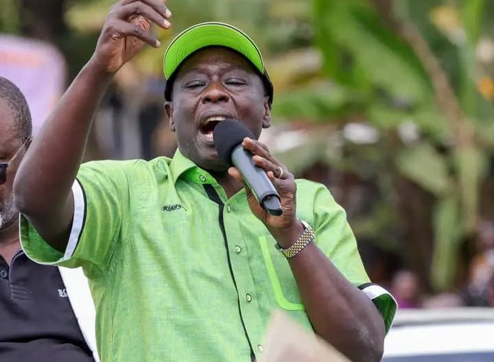 Former Deputy President Rigathi Gachagua addressing a rally in Meru County on Friday,June 20, 2025.PHOTO/@rigathi/X