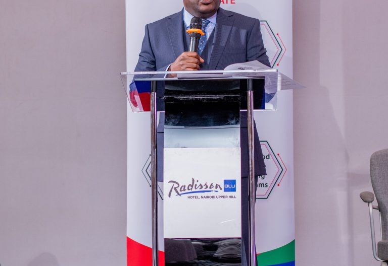 Anti-Counterfeit Authority Executive Director Robi Njoroge during the launch of the Firm Survet report. PHOTO/@ACA_Kenya/X