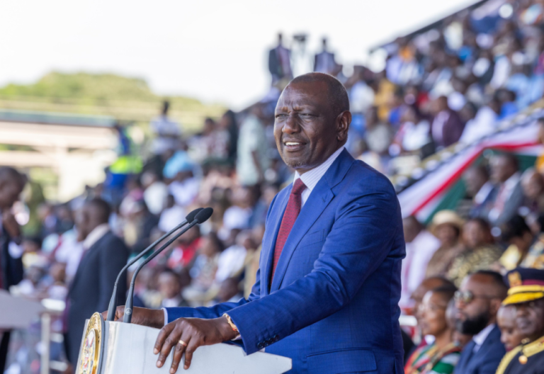 President William Ruto during Madaraka Day celebrations in Homa Bay County. PHOTO/@WilliamsRuto/X
