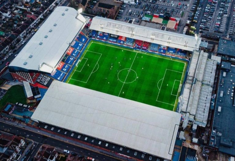 Aerial view of Selhurst Park - the home ground of Crystal Palace Football Club. PHOTO/@FutbolRomantics/X