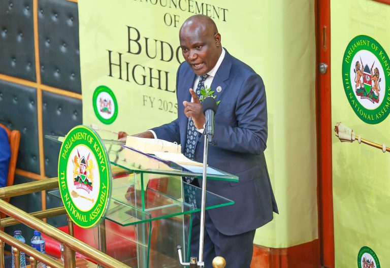 CS John Mbadi presenting the 2025/26 national budget in Parliament on Thursday, June 12, 2025. PHOTO/www.facebook.com/photo/?fbid=1168825315285231&set=pcb.1168826055285157