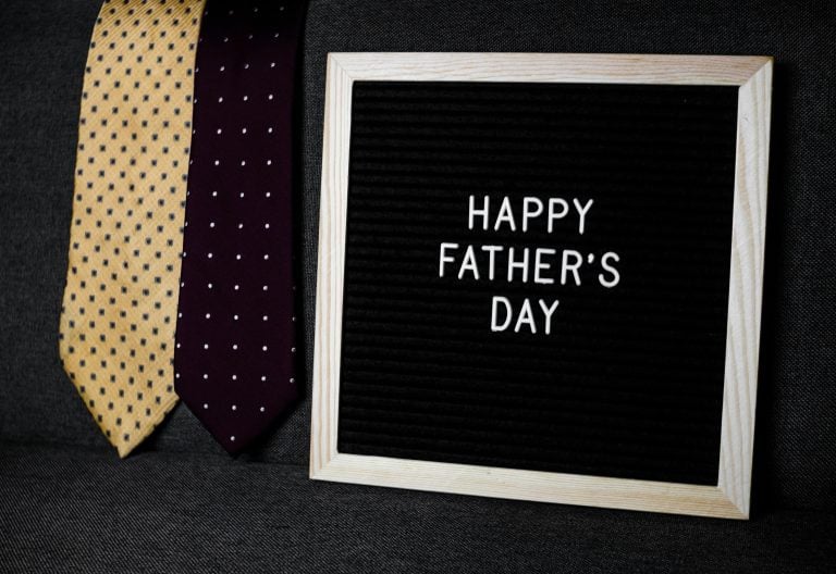 Happy Father\'s Day text beside neckties. Image used for representational purposes only. PHOTO/Pexels
