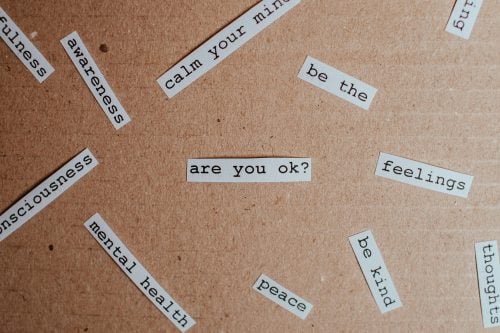 Label cut out mental health related statements on a cardboard. Image used for representational purposes only. PHOTO/Pexels