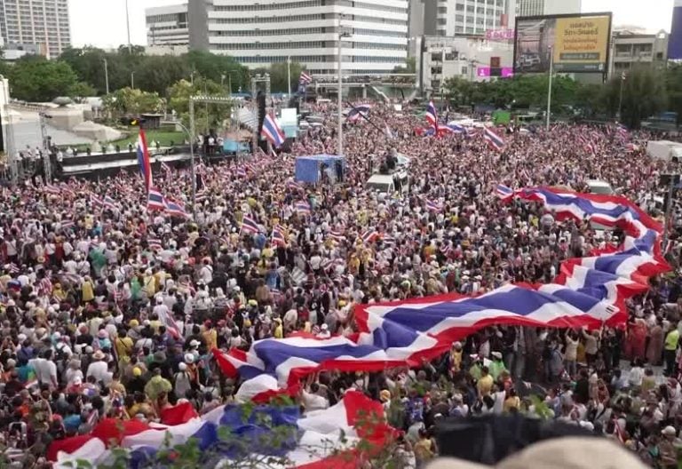 Protesters in Thailand vent their exasperation with the prime minister