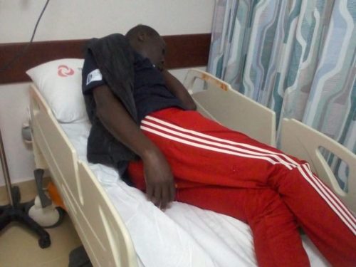 Kepher Otieno on the hospital bed.