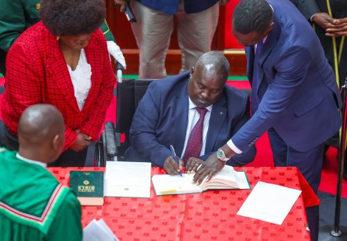 Kipchumba Harold Kimuge when he took oath as a nominated Member of the National Assembly on July 29, 2025. PHOTO/https://www.facebook.com/ParliamentKE