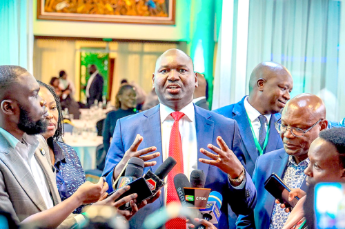 Ambassador Prof Julius Bitok, PS State Department for Basic Education, addressing the press in Nairobi during the release of the 2025 UN SDGs Report. PHOTO/Cynthia Atuo