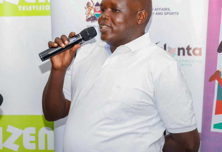 Competitions Director Kennedy Tanui during the launch of Nairibi City Marathon. PHOTO/@athletics_kenya/X