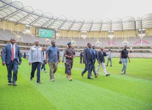 Sports Cabinet Secretary Salim Mvurya during the handing over of the Moi International Sports Centre, Kasarani, on June 30, 2025. PHOTO/@Waziri_Mvurya/X
