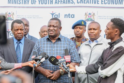 Sports Cabinet Secretary Salim Mvurya during the handing over of the Moi International Sports Centre, Kasarani, on June 30, 2025. PHOTO/@Waziri_Mvurya/X