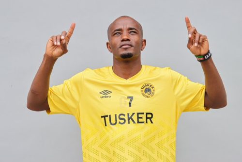 Eric Kapaito after rejoining Tusker FC for the 2025/26 season. PHOTO/@tusker_fc/X