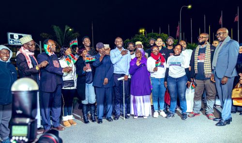 Stephen Munyakho reunites with loved ones at JKIA on July 28, 2025. PHOTO/@SingoeiAKorir/X