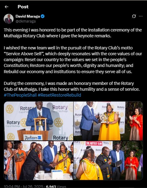 Part of the statement shared by David Maraga on Saturday July 26, 2025. PHOTO/Screengrab by PD Digital/@dkmaraga/X