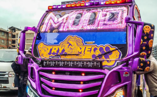 Exterior of the ‘Mood’ matatu. MOOD is said to have cost a whooping Sh14 million to modify, to give the feel of modern luxury. PHOTO/@fanatik_shots._/Instagram