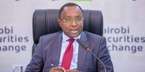 NSE CEO Frank Mwiti speaking during the 71st Annual General Meeting (AGM) on May 21, 2025. PHOTO/@mwiti_frank/X
