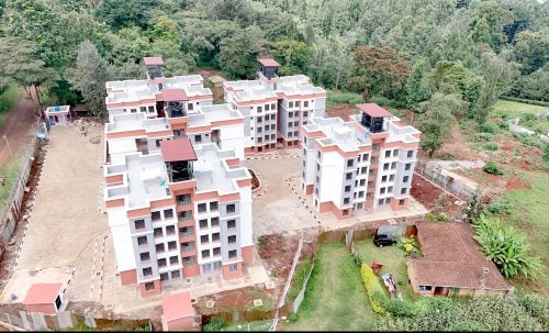 A view of the Gichugu affordable housing project in Kirinyaga County, which was launched in 2023. PHOTO/PCS