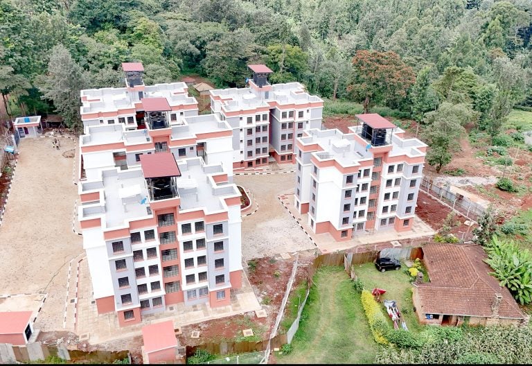 A view of the Gichugu affordable housing project in Kirinyaga County, which was launched in 2023. PHOTO/PCS