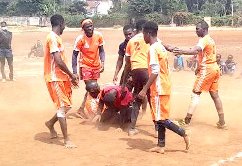 Kabaddi players last Saturday during the first leg of the national league in Nairobi. PHOTO/S