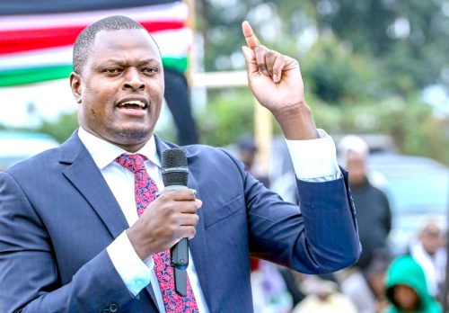Kiharu MP Ndindi Nyoro during a prize giving day at Kiaguthu boys high school in Kahuro Murang’a on July 30, 2025. PHOTO/Wangari Njuguna