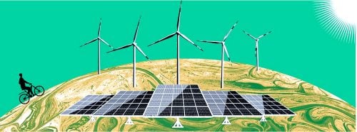 Renewable energy sources, such as wind and solar, emit little to no greenhouse gases, are readily available and in most cases cheaper than coal, oil or gas. PHOTO/IEA