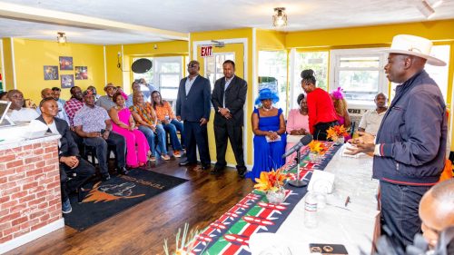 Former Deputy President Rigathi Gachagua engaging with business community in Boston on Saturday, July 19, 2025. PHOTO/@rigathi/X