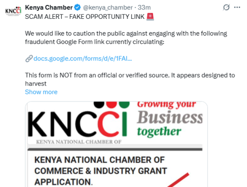 X post by KNCCI. PHOTO/ Screengrab by People Daily Digital
