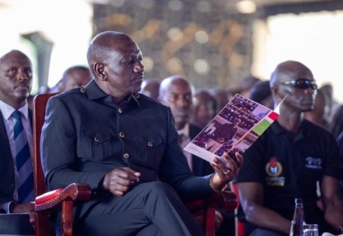 President William Ruto in Rarieda, Siaya County, for the burial of George Oduor on Saturday, April 12, 2025. PHOTO/PCS
