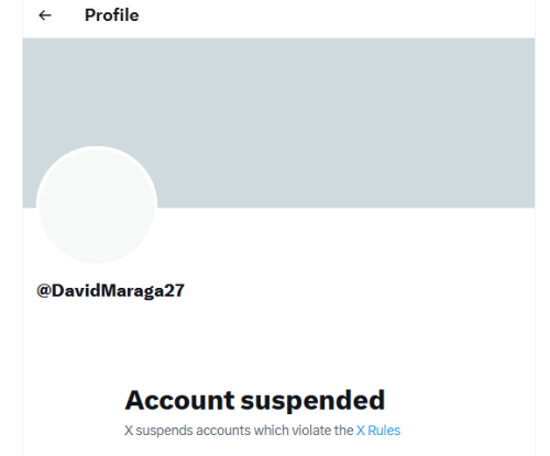 David Maraga's suspended X account. Screengrab by People Daily Digital.