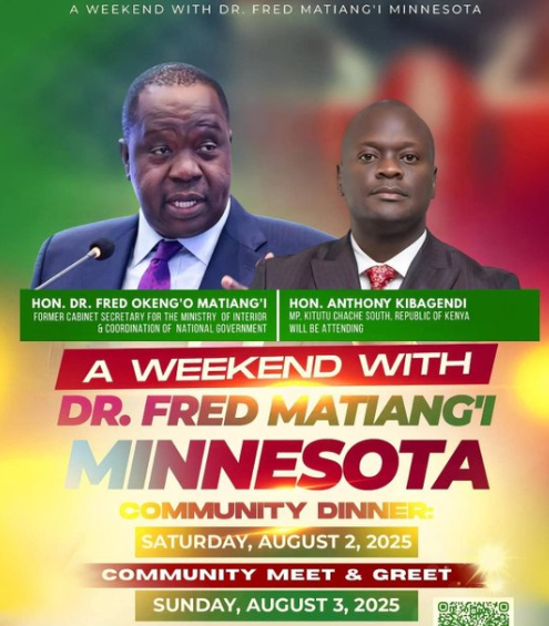 A graphical representation of the planned meeting with Kenyans in Minnesota. PHOTO/_DCPTV/X