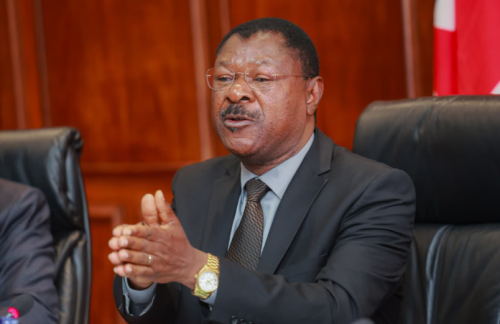 National Assembly Speaker Moses Wetang'ula gestures during an official function on July 31, 2025. PHOTO/@HonWetangula/X