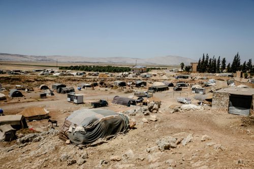 A refugee camp.