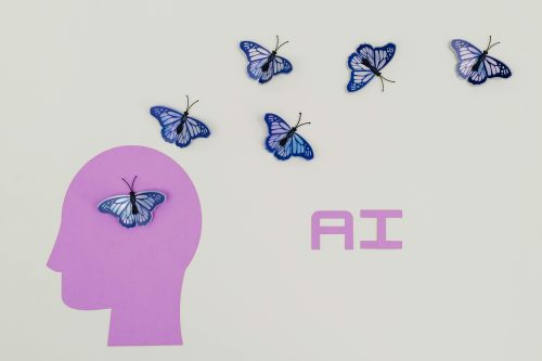 Artificial Intelligence (AI) illustration with white and blue butterflies. Image used for representational purposes only. PHOTO/Pexels 