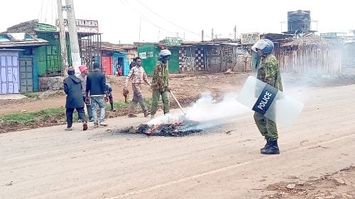 Police maintain order during the Saba Saba protests in Molo, Nakuru County, on July 7, 2025. Let’s not burn Kenya. PHOTO/Bernard Waweru