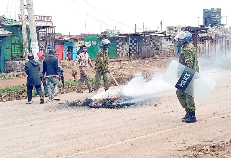 Police maintain order during the Saba Saba protests in Molo, Nakuru County, on July 7, 2025. Let’s not burn Kenya. PHOTO/Bernard Waweru