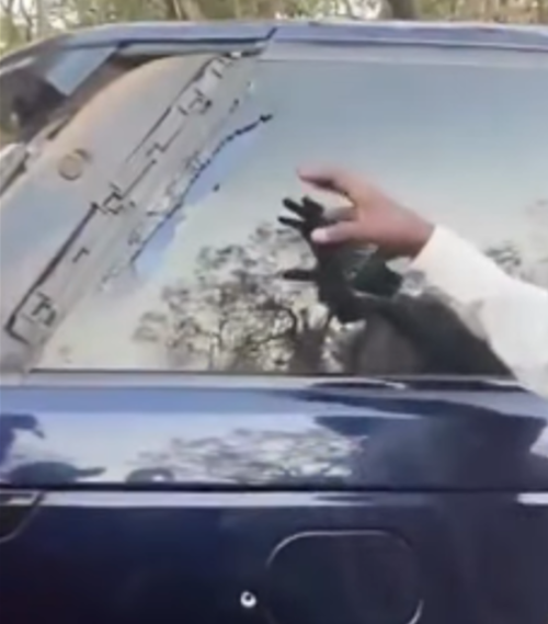 Victor Munyaka's Range Rover, which was damaged during the fracas with police in Kigumo on July 27, 2025. A screengrab by People Daily Digital from https://web.facebook.com/profile.php?id=61576084833806