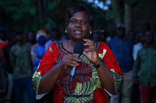 Governor Gladys Wanga at the late Phoebe Asiyo's home on Saturday, July 19, 2025. PHOTO/https://www.facebook.com/GladysWanga043