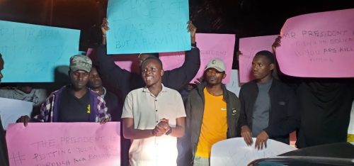 Leon Major addressing a presser after his father's arrest over echoes of war play. PHOTO//https://www.facebook.com/photo/?fbid=122214858680250058&set=pb.61557501746647.-2207520000