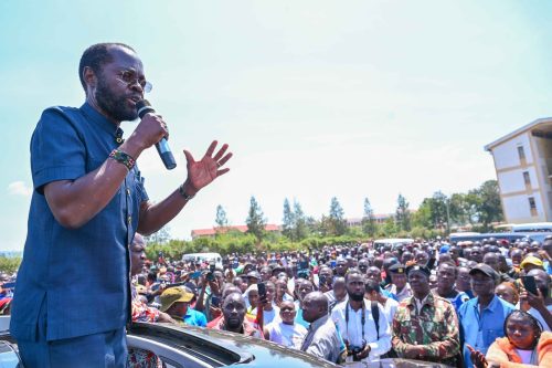 Kisumu Governor Anyang Nyong'o adressing residents on August 15, 2025. PHOTO/https://www.facebook.com/ProfAnyangNyongo