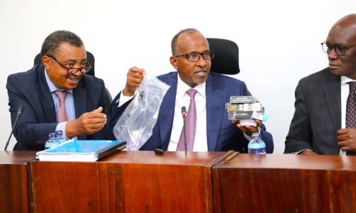 Health CS Aden Duale with the Senate Committee on Delegated Legislation on Tuesday, August 5, 2025. PHOTO/https://www.facebook.com/photo/?fbid=1213760157458413&set=pcb.1213760670791695