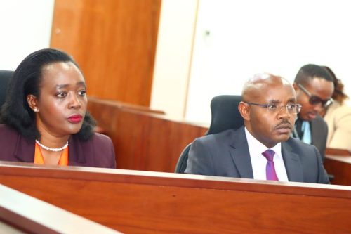 Cabinet Secretary for Defence Soipan Tuya and Principal Secretary Patrick Mariru before the Committee on Defence, Intelligence and Foreign Relations on August 12, 2025. PHOTO/https://www.facebook.com/ParliamentKE/